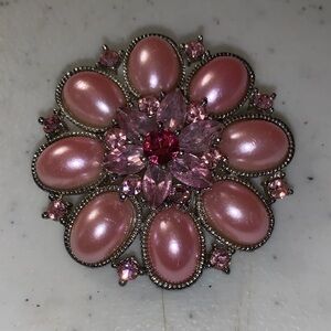 Elegant Pink Floral Brooch